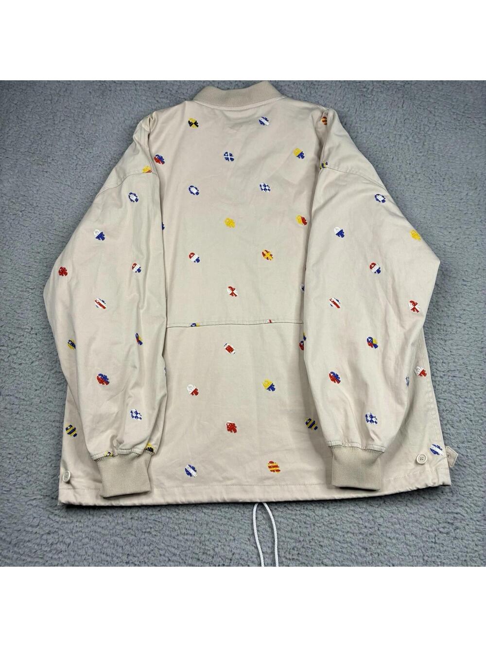 Beams Plus Nautical Embroidered Bomber Jacket Beige Japan Men’s Large - Picture 8 of 11